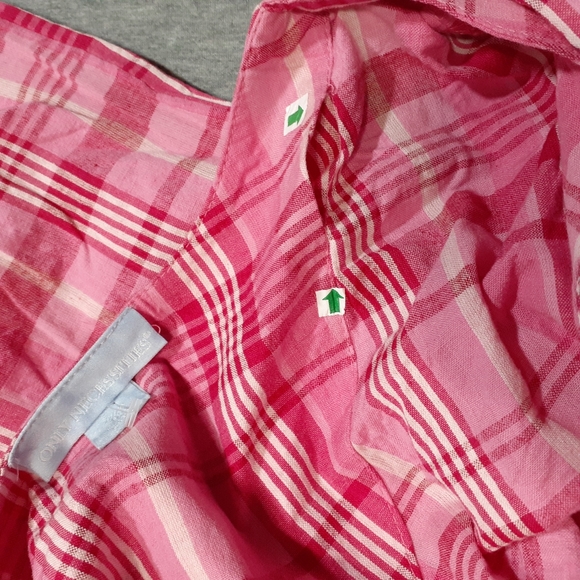 Only Necessities 90s Style Pink Plaid Pearlized Snap Front Maxi Dress 22… - Picture 13 of 14